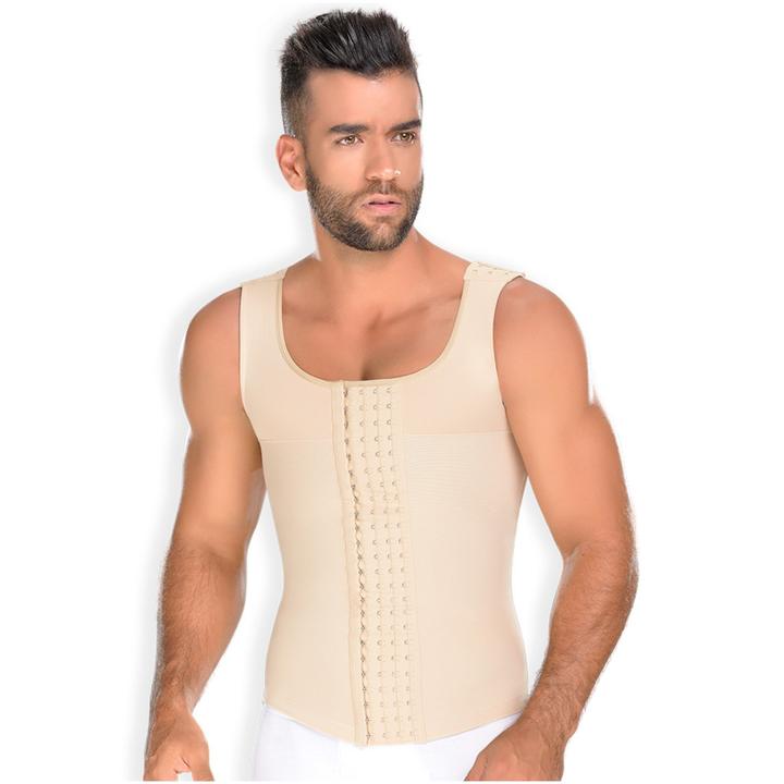 Fajas Colombianas Body shaper bodysuit for men men’s tank top zipper low  back disc posture corrector body shaper bodysuit for men-Shapewear & Fajas