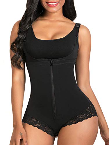 SHAPERX Shapewear for Women Tummy Control Fajas Colombianas Body Shaper Zipper Open Bust Bodysuit - Fajas Colombianas ⭐