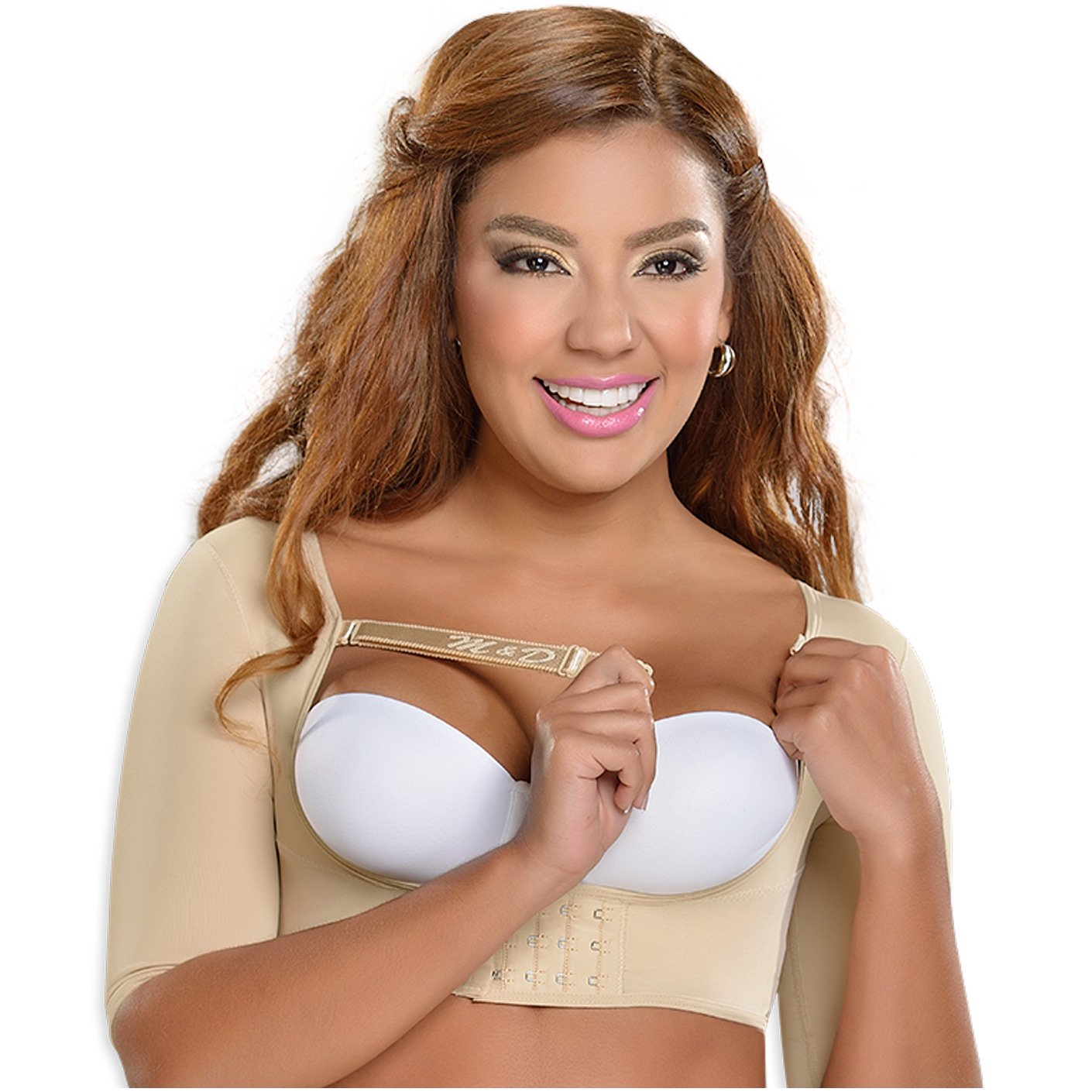 M&D 0004 Compression Vest Surgical Bra with Implant Stabilizer and Sleeves