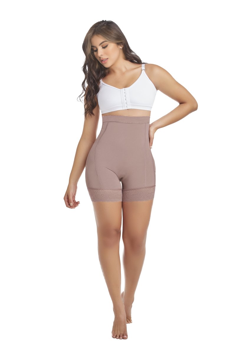 Knee-length shapewear with zipper in intimate area 2XL ( Ref 09043