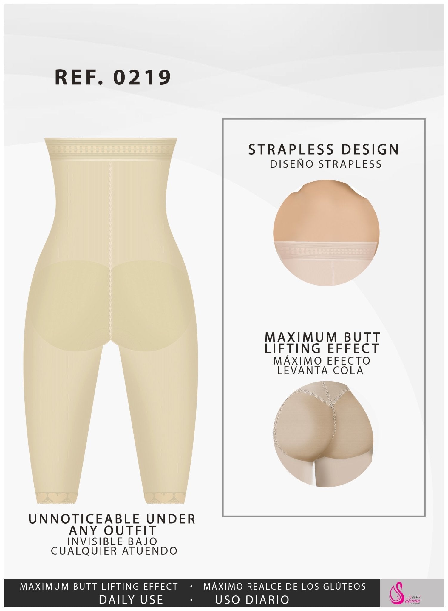 FAJAS SALOME 0219 High Waist Compression Shorts for Women / Butt Lifter Capri Shapewear - New England Supplier