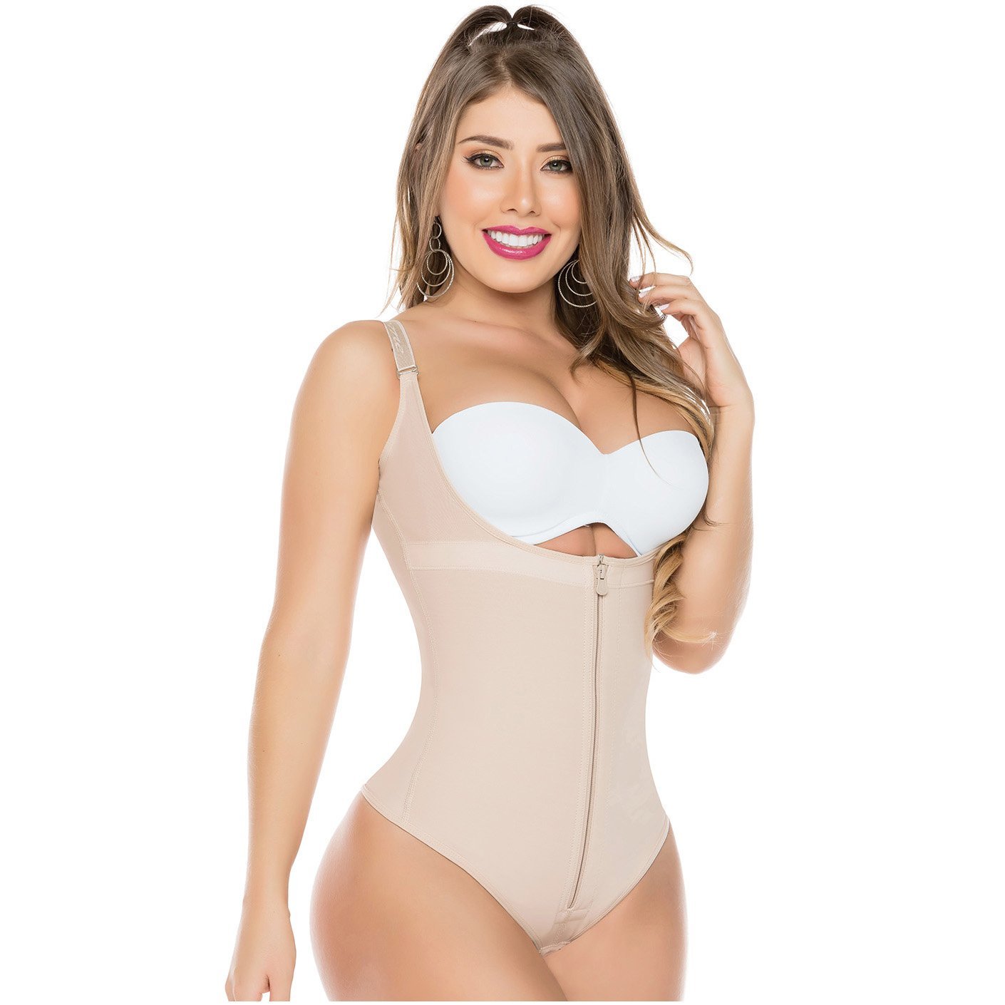 FAJAS SALOME 351 Open Bust Thong Tummy Control Shapewear for Women - New England Supplier