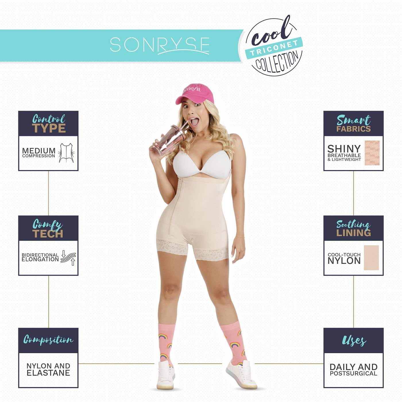 Fajas SONRYSE TR53 Colombian Shapewear for Women / Everyday Use - New England Supplier