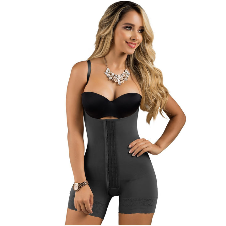 LATY ROSE 21113 Open Bust Mid Thighs Butt-Lifting Girdle with Adjustable Straps - New England Supplier