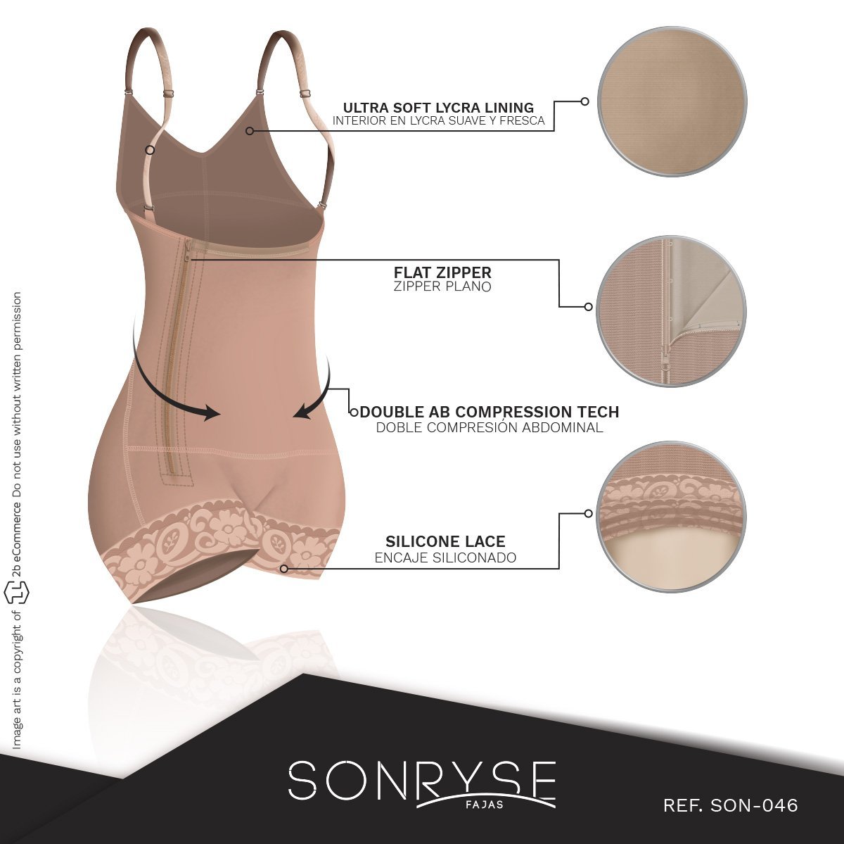SONRYSE 046 Colombian Butt Lifter Bodysuit Shapewear / Everyday Use - New England Supplier