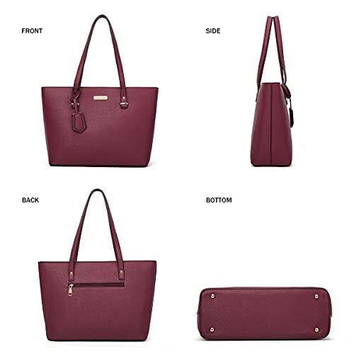 Women Fashion Handbags Wallet Tote Bag Shoulder Bag Top Handle Satchel Purse Set 4pcs (Pink-D) - Colombian Body Shaper